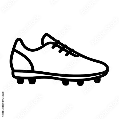 Soccer cleat icon side view football boot illustration