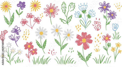 Seamless floral pattern with yellow daisy illustration, perfect for a spring or summer nature-inspired design
