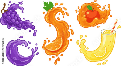 Vector illustration of an abstract colorful background with water wave and floral elements
