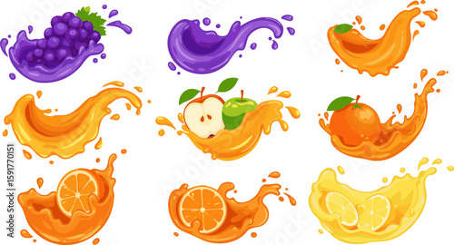 Vector illustration of an abstract colorful background with water wave and floral elements