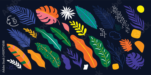 Tropical Leaves Design for Summer Original Illustration