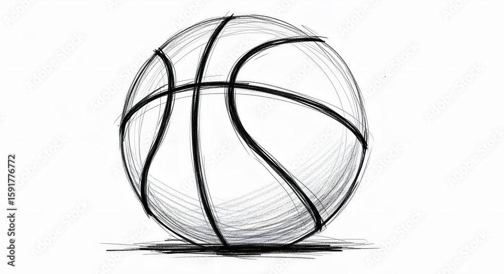 Obraz premium Sketch of a Basketball