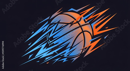 Dynamic Basketball Design: Abstract Motion Graphic
