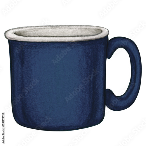 Watercolor hand drawn enamel mug⁠
