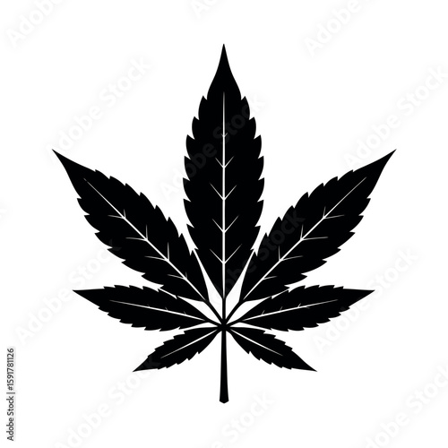 Minimal black neem leaf with medicinal form Line Art Vector illustration