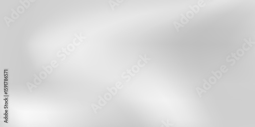 Silver foil background with metal mirror texture. Chrome gradient surface with light gloss simple abstract. Blured Vector