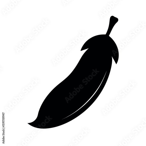 Outlined zucchini leaf in bold sketch style Line Art Vector illustration