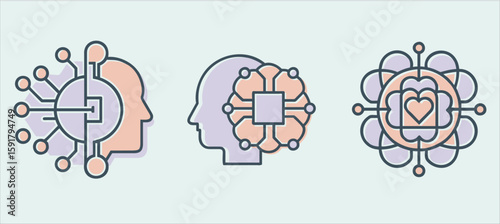 Modern Human-Centered Logo Pack with Mint and Lavender 
