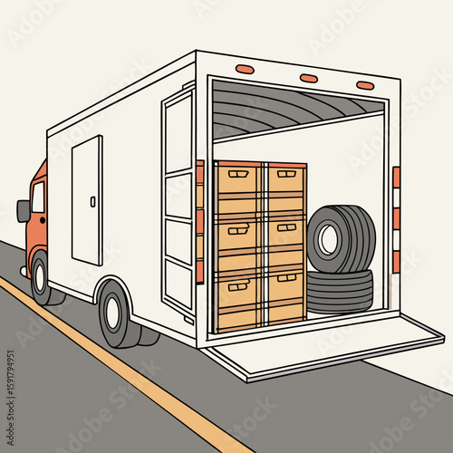 Trailer for Transporting Goods – Vector Illustration