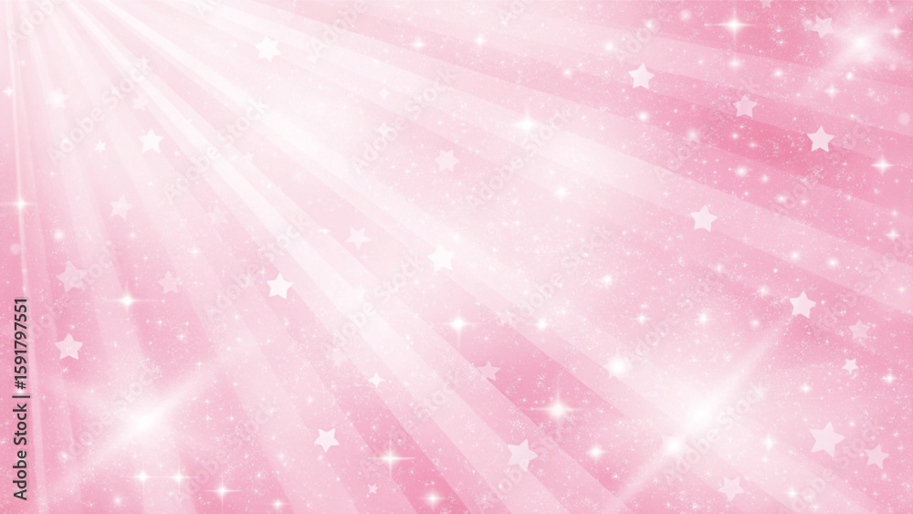 An abstract design featuring a bright, magical pink background with blurred stars and sparkling bokeh lights, perfect for a holiday celebration An abstract design featuring a bright, magical pink background with blurred stars and sparkling bokeh lights, perfect for a holiday celebration