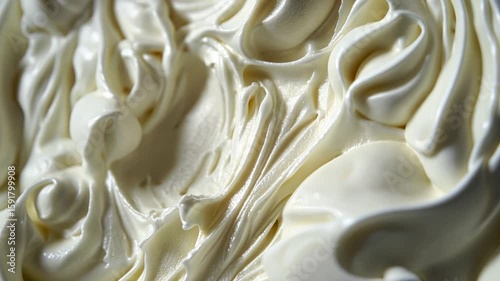 Close-up of creamy, swirled ice cream