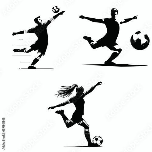 A Soccer player block shot. Sports Activity Playing Game Athlete Competition Clipart Line Art Vector Illustration. footballer stops kick attempt during match with great defense action.