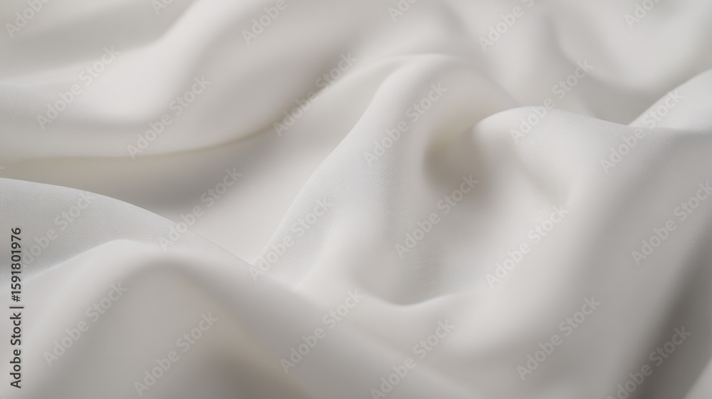 Obraz premium Textured white fabric with soft, rolling folds creating a smooth, luxurious surface