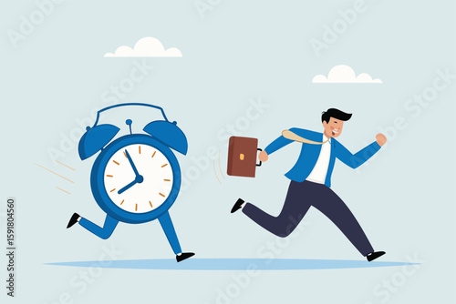 Flat illustration of confident businessman lift ethical balance scale symbolizing principle and business ethics 