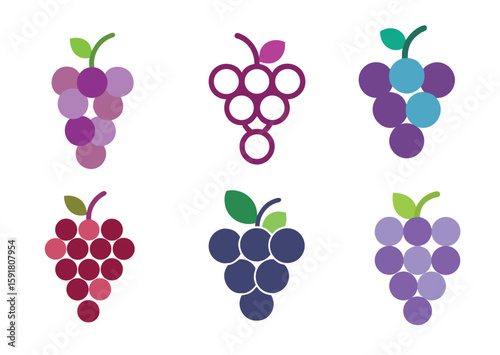 Grapes Vector, Grapes Icon Set