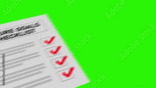 Future Goals checklist animation with ticking checkmarks. A conceptual video for goal setting, ambition, personal development, and strategic planning for success. Green screen