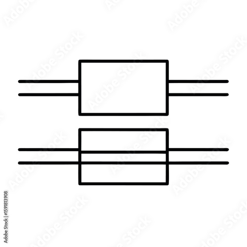 Parallel Line Symbol for Capacitor in Electronic Circuit Diagram Vector Design