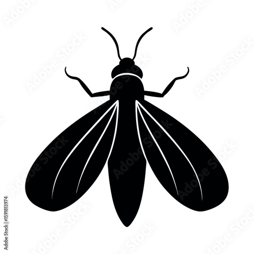 Firefly resting with wings folded softly Line Art Vector illustration