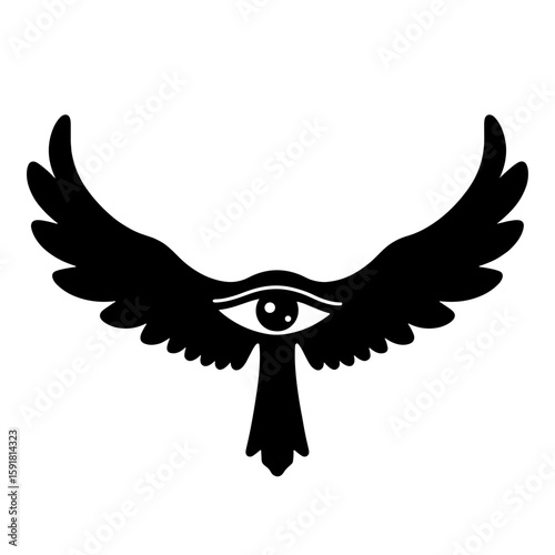 Eye of Horus symbol with wings – Egyptian mythology, divine protection, ancient culture