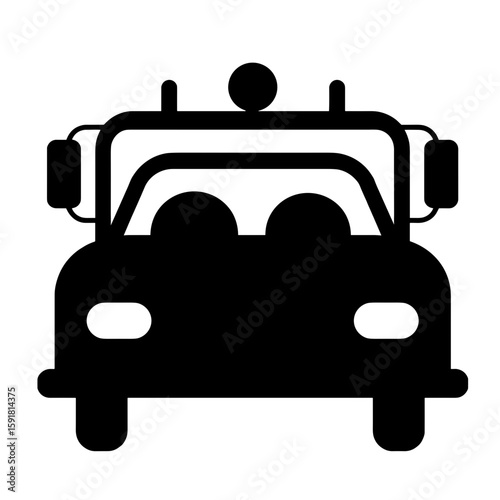 Silhouette of fire truck front – children's bedroom furniture design