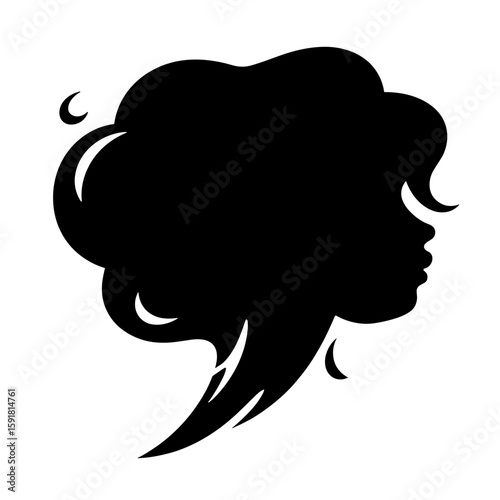 Silhouette of swirling wind in speech bubble shape – Halloween ghostly whisper, eerie sound