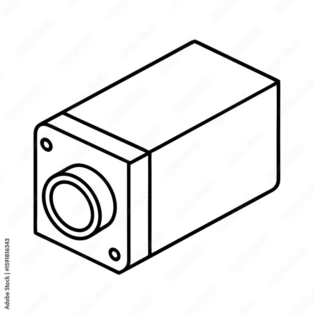Fototapeta premium Rectangular Industrial Sensor with Lens Vector Design for Automation and Technology