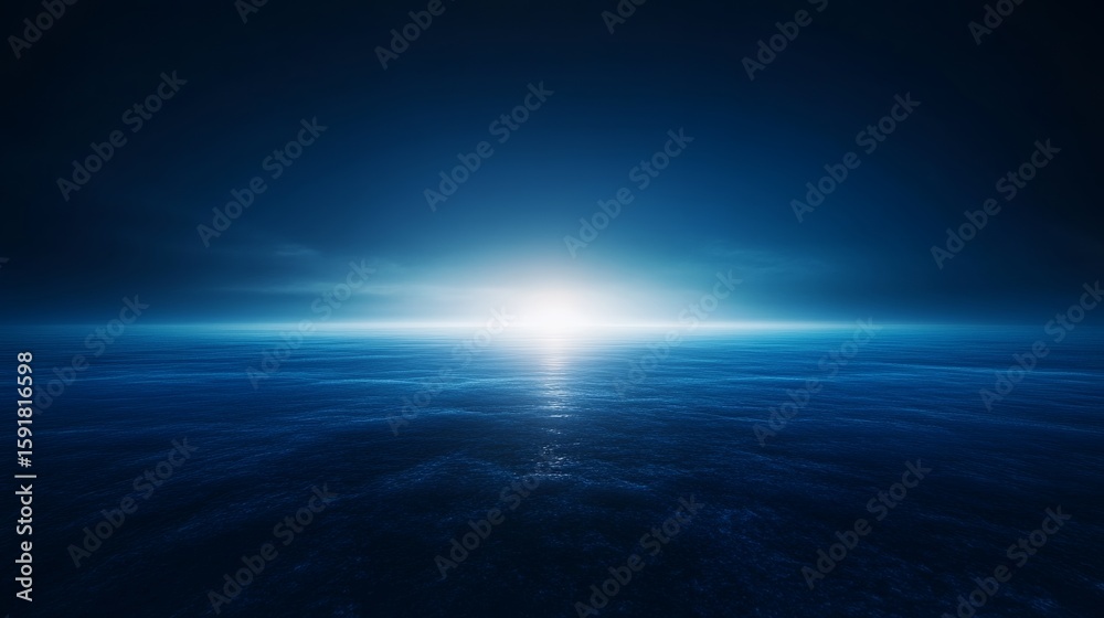 Obraz premium Ocean Horizon at Dusk with Glowing Light Perfect for Background Use