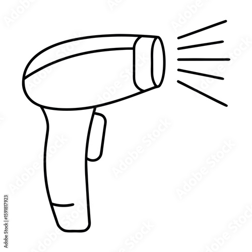 Handheld Scanner Vector Design with Emitting Lines for Technology and Data Capture