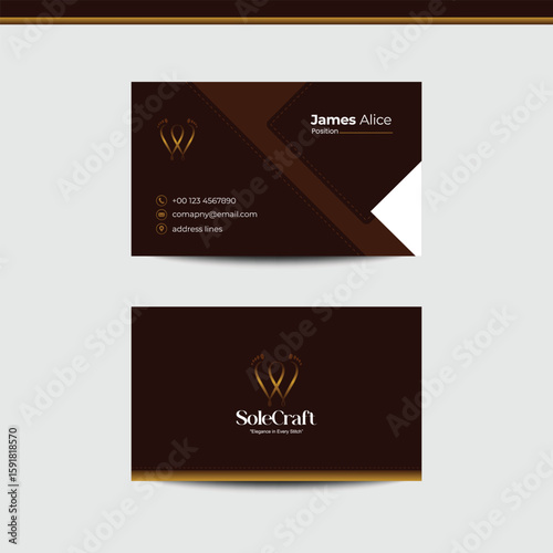 Elegant business card showcasing sophisticated design and professional branding for SoleCraft, appealing to modern clients.