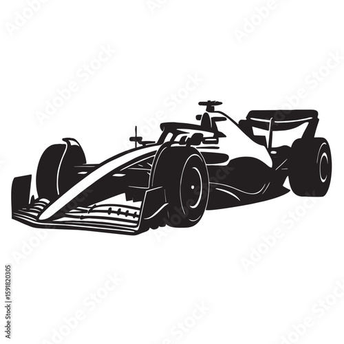 silhouette image of a formula 1 car with a transparent background