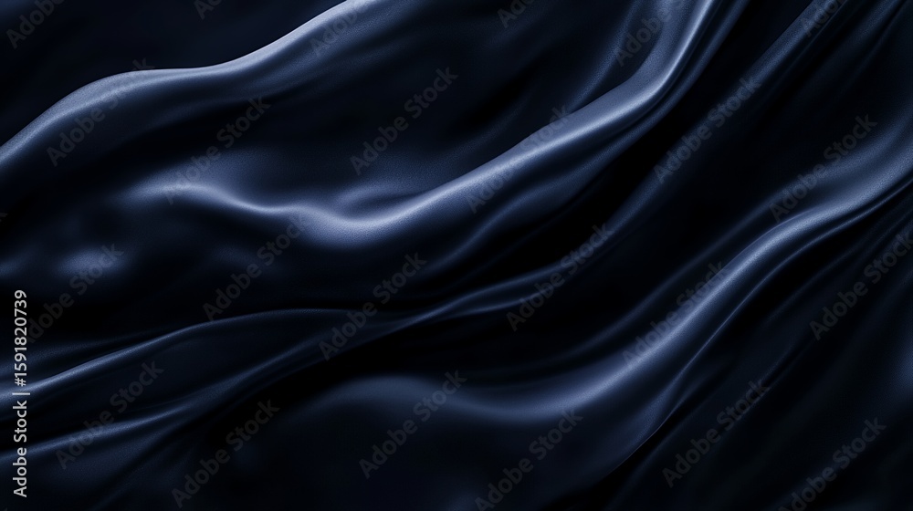 Fototapeta premium Wavy Dark Blue Fabric Texture Background Creates a Sophisticated Backdrop