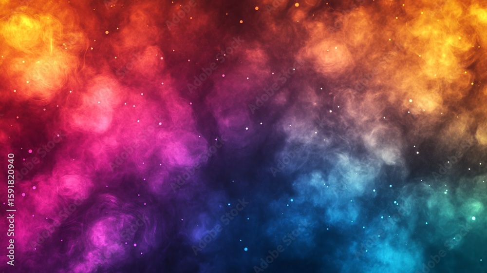 Naklejka premium Colorful Smoke Effect Background with Particles for Creative Projects