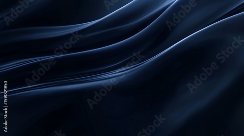 Elegant Dark Blue Fabric Flowing Creates a Rich and Luxurious Texture