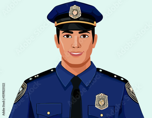 Police Officer Uniform Vector Illustration