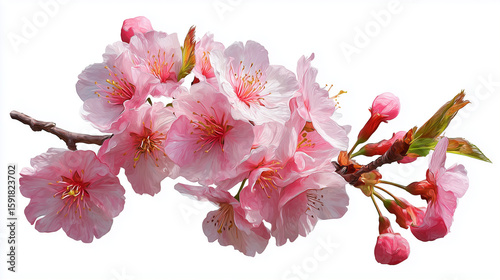 color sakura flower isolated on white