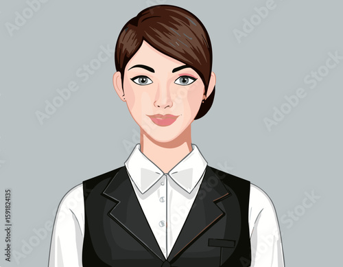 Waiter and Waitress Uniform Vector Illustration