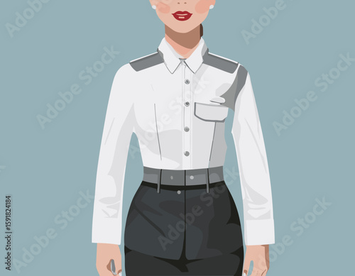 Waiter and Waitress Uniform Vector Illustration