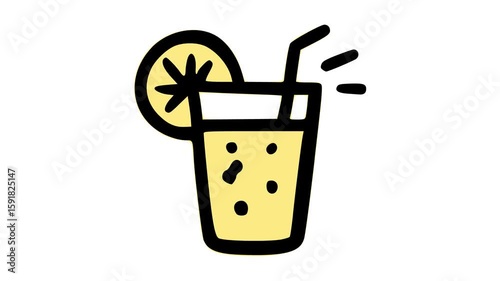 Refreshing Summer Drink with Lemon video animation