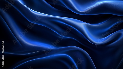 Wallpaper Mural Wavy Blue Satin Fabric Texture Abstract Background for Design and Decor Torontodigital.ca