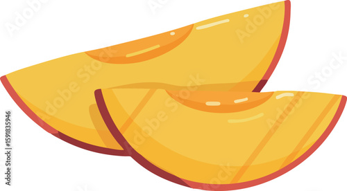 Yellow melon slices vector illustration with bright colors and fresh appearance