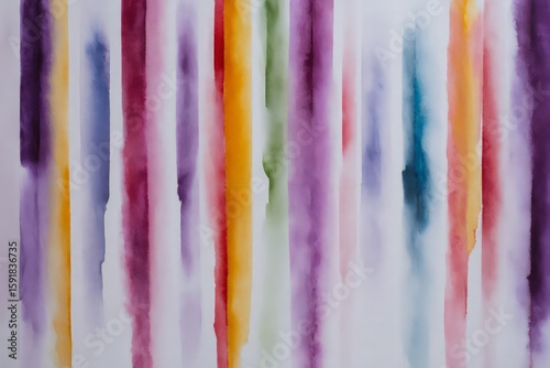 Abstract Watercolor Stripes In Vibrant Colors