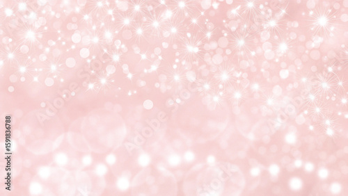 Sparkling pink abstract background with glowing stars, ideal for a bright holiday or winter celebration design