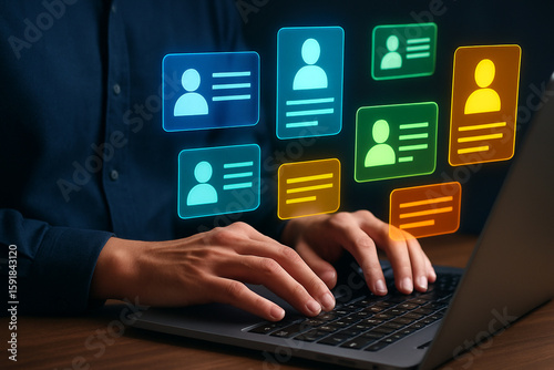 Recruitment process online job search human resources management talent acquisition hiring digital profiles