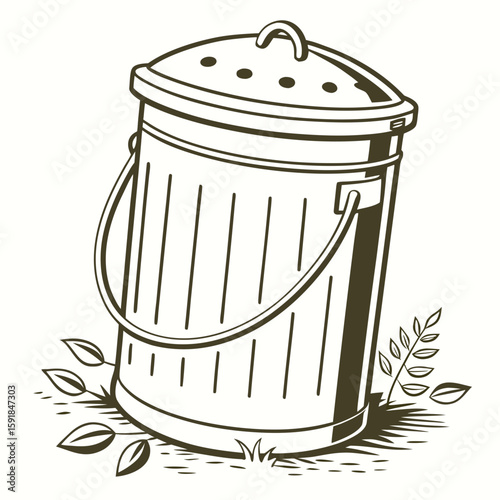 Compost bin  icon on white background. Simple element from digital disruption collection.