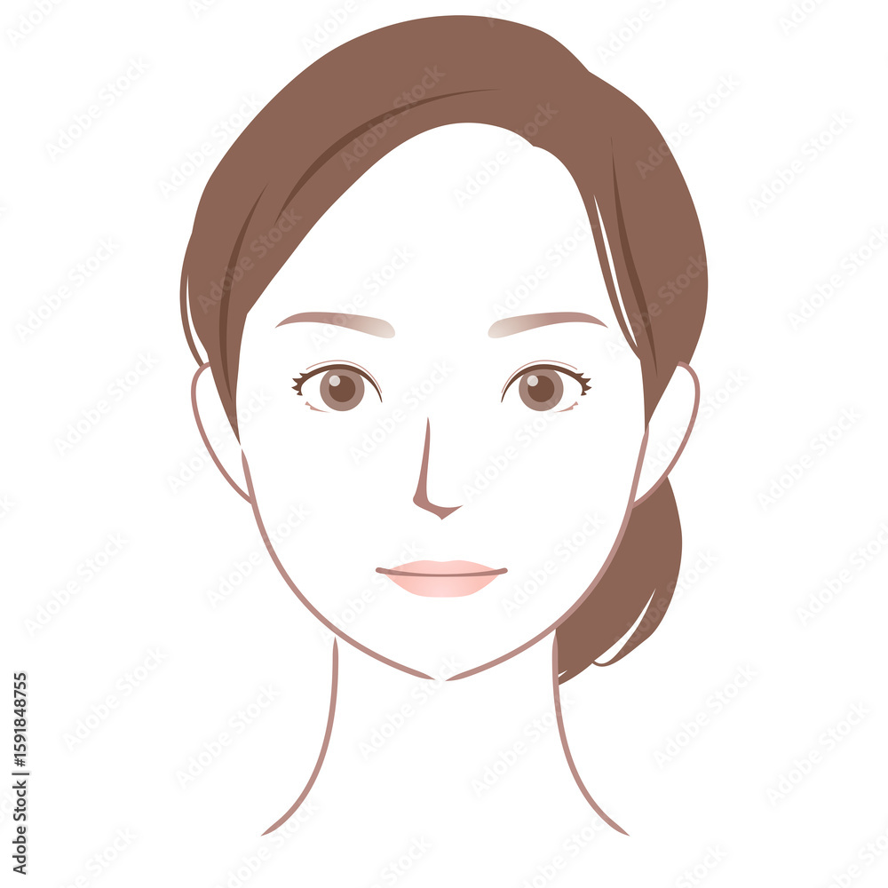 女性の顔 線画 美容 医療 女性の顔 線画 美容 医療