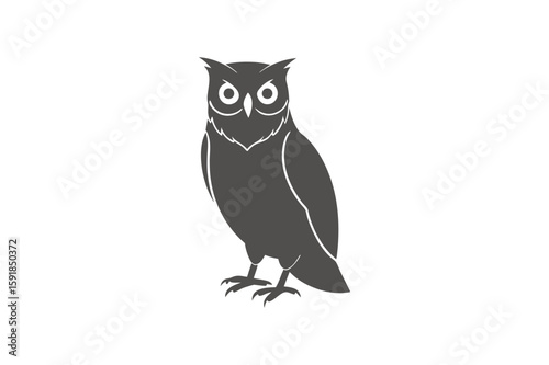 Minimalist Owl Silhouette Vector design