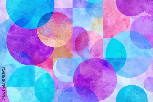 Abstract Geometric Pattern With Circles And Squares