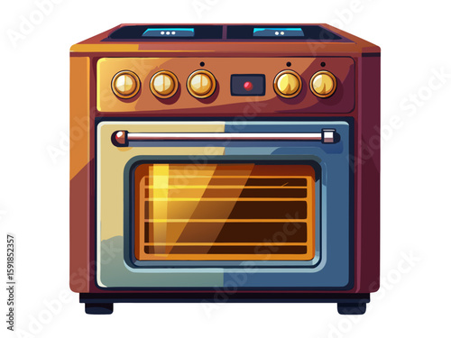 vector of Modern electric oven isolated on white background. Front view of the picture...