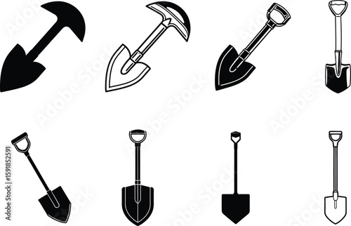 shovel black vector.