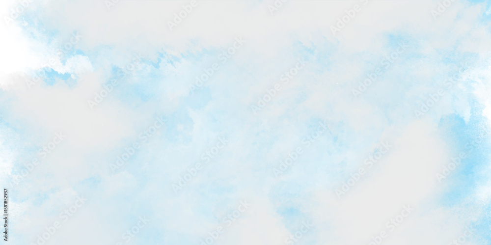 Obraz premium abstBlue Irregular Stains and Splatter P.Background with clouds on blrint. Blue Smoke,rasmooth cloudy sky blue background with bright vignette studio banner.ct blue watercolor splash stroke background